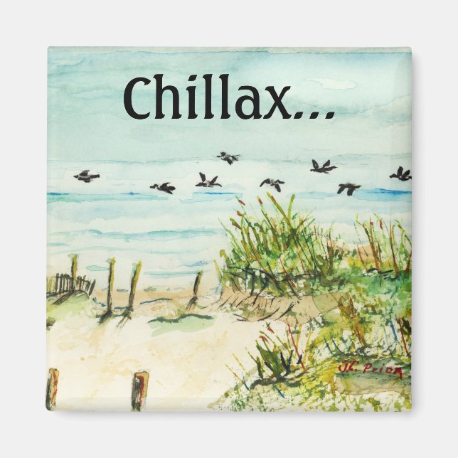 Aimant Dunes de sable et mouettes Bancs extérieurs Caroli (Devant)