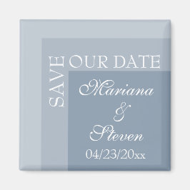 Aimant Dusty Blue Simple Moderne Chic Script Mariage Magn