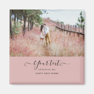 Aimant Dusty Rose rose Newlywets Mariage PHOTO Cadeau