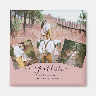 Aimant Dusty Rose rose Newlywets Mariage PHOTO Cadeau