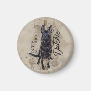 Aimant Dutch Shepherd - Illustration utchie