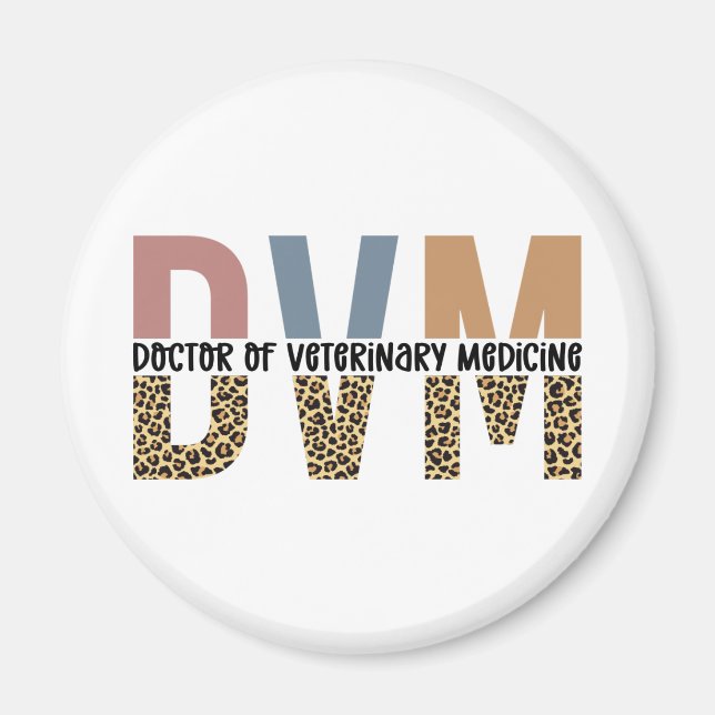 Aimant DVM Doctor of Veterinary Medicine Empreinte de léo (Devant)
