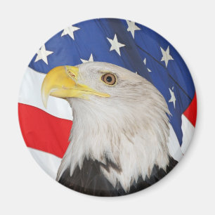 Aimant Eagle chauve patriotique et drapeau américain