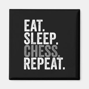 Aimant Eat Sleep Chess Joueur Répéter Planche Jeu Garçon