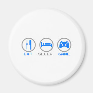 Aimant Eat Sleep Game Again - Gamer, jeux vidéo geeks