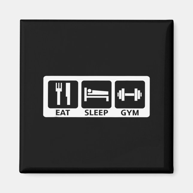 Aimant Eat Sleep Gym Fitness Trainer Workout Gift  (Devant)