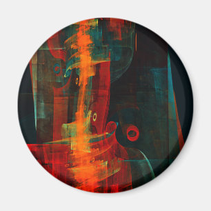 Aimant Eau Orange Rouge Bleu moderne Art Abstrait Motif