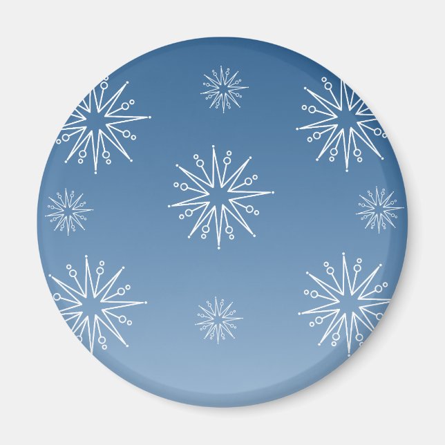 Aimant Éblouissant Noël Étoiles Magnet, Bleu (Devant)