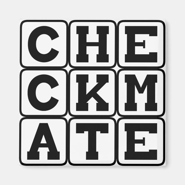 Aimant Échec et mat, coup final d'échecs (Devant)