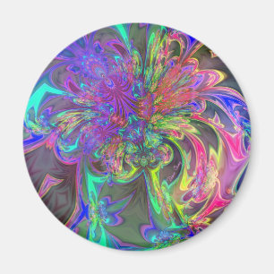 Aimant Éclat rougeoyant de Deva turquoise et violet de