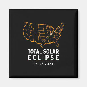 Aimant Eclipse 2024 Party America Totalité Total Usa Cart
