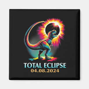 Aimant Eclipse 2024 Total Solaire Eclipse T Rex Dinosaur