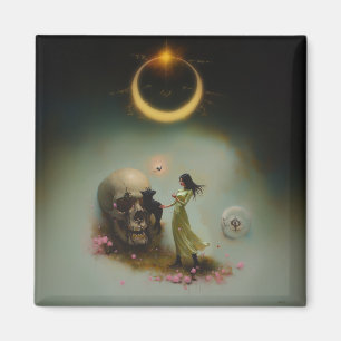 Aimant Eclipse Prêtre Lune Occulte Dark Witchk AI Art