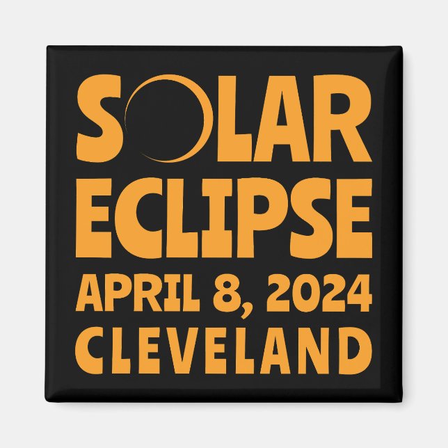 Aimant Éclipse solaire 2024 Cleveland Ohio (Devant)