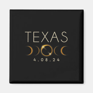 Aimant Éclipse solaire 2024 État Texas Total Éclipse sola