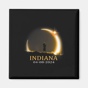 Aimant Éclipse solaire 2024 Indiana Total Éclipse solaire