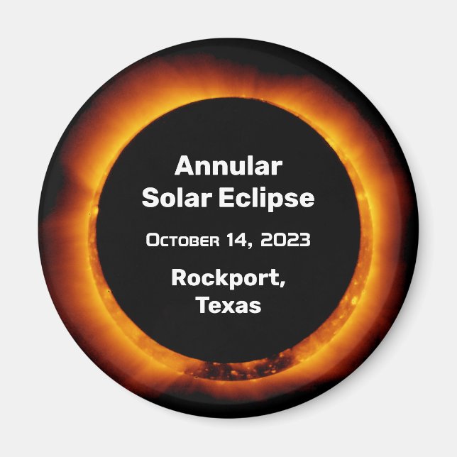 Aimant Éclipse solaire annuelle 2023 par emplacement (Devant)