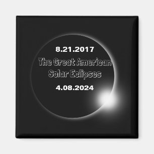Aimant Éclipse solaire double datée 2024 & 2017