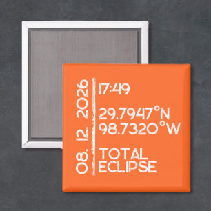 Aimant Éclipse solaire Orange personnalisée 2026