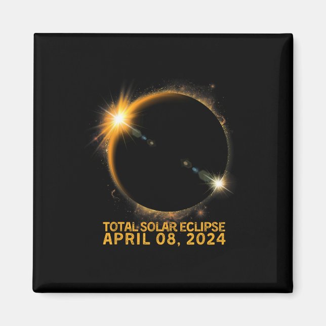 Aimant Éclipse solaire Tee 2024 Total Éclipse solaire 4.0 (Devant)