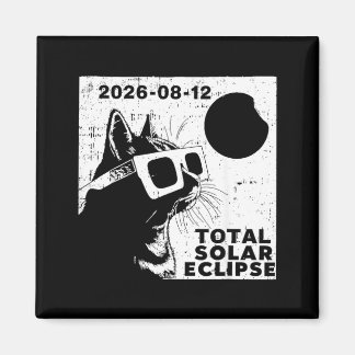 Aimant Éclipse solaire totale 2026 Amateur de chats