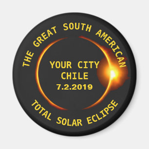 Aimant Éclipse solaire totale Chili 2019 Amérique du Su