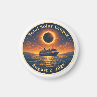 Aimant Éclipse solaire totale du 2 août 2027 bateau de cr