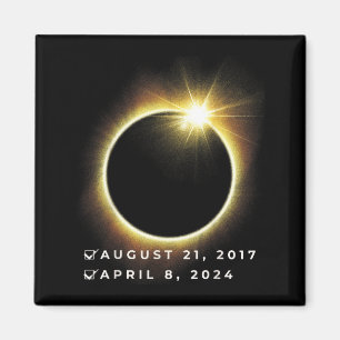 Aimant Éclipse solaire totale du 8 avril 2024 Liste de co
