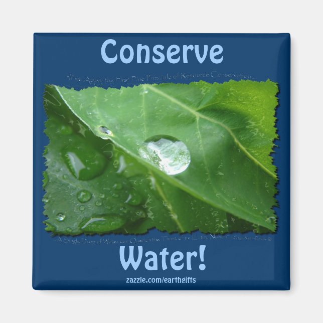 Aimant ECO CONSERVATION DE L'EAU CONVIVIALE Cadeaux et en (Devant)
