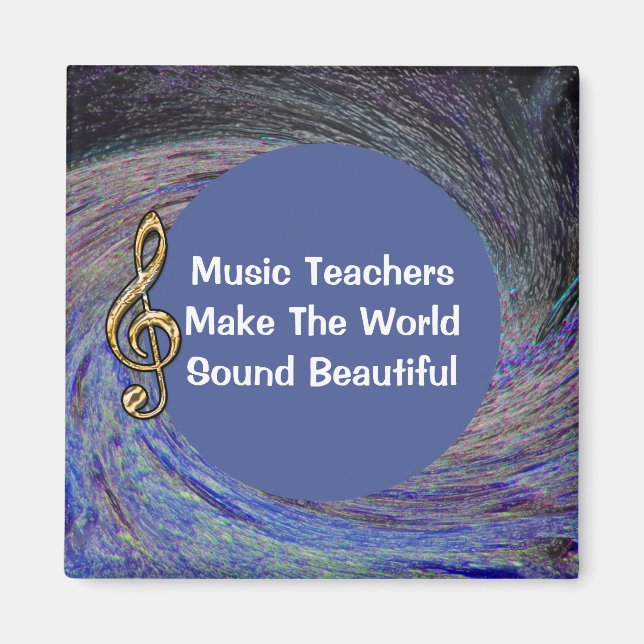 Aimant École de musique Merci Blue Spiral Swirl (Devant)