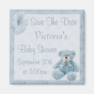 Aimant Économies bleues de nounours le baby shower de