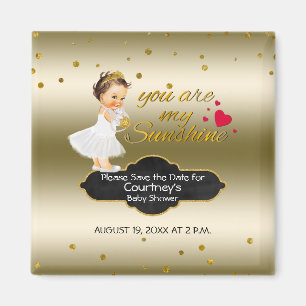Aimant Économies de baby shower de princesse Gold le