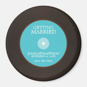 Aimant Économies de mariage de disque vinyle la date