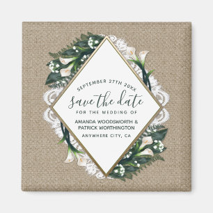 Aimant Économies de mariage de toile de jute de