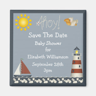 Aimant Économies de phare et de voilier le baby shower d