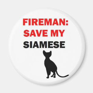 Aimant Économies de pompier mon chat siamois
