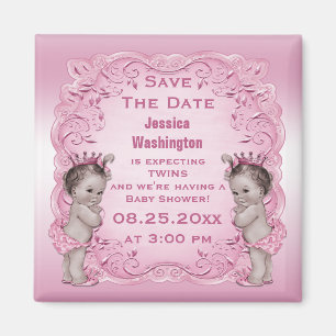 Aimant Économies de princesse baby shower de jumeaux de