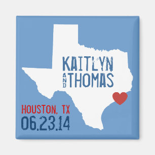 Aimant Économies du Texas la date - ville personnalisabl
