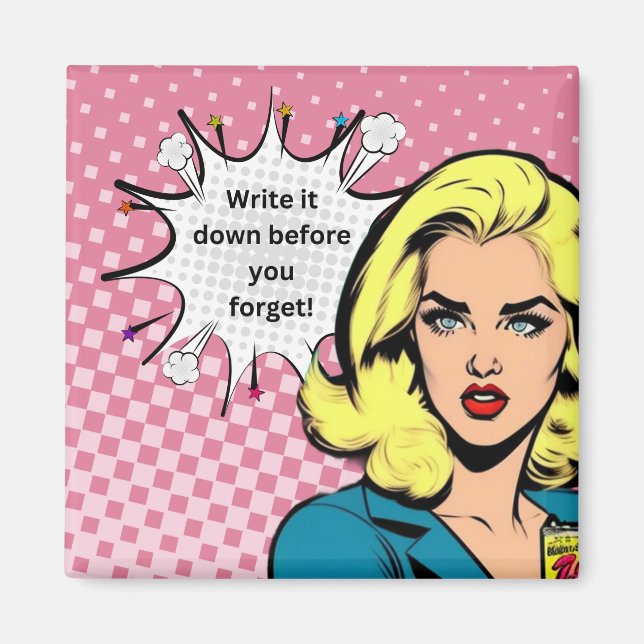 Aimant Écrivez-le vers le bas Magazine d'art pop (Devant)