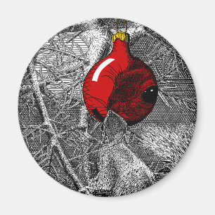 Aimant Écureuil dans un sapin de Noël
