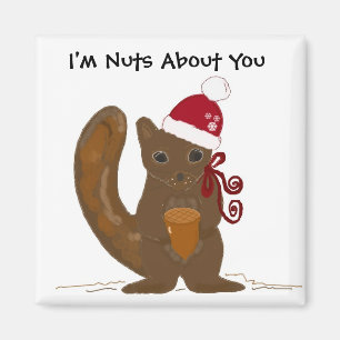 Aimant Écureuil de Noël avec mignon qui dit