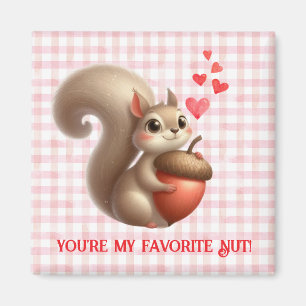 Aimant Écureuil drôle mignon de la Saint-Valentin