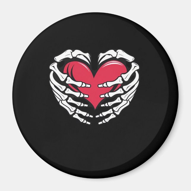 Aimant Ed Heart Dans Les Mains Squelettiques Classique (Devant)