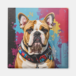 Aimant Edgy Bulldog Grunge Arrière - plan