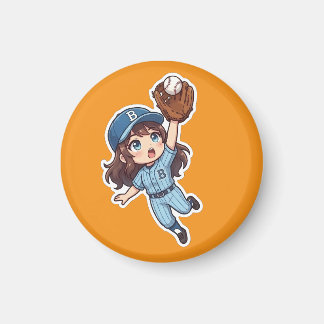 Aimant Édition Chibi Baseball - Attrape en saut