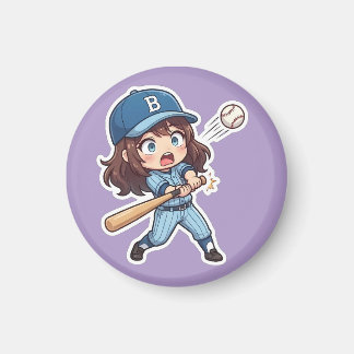 Aimant Édition Chibi Baseball - Jeu de Bunt de Batteur