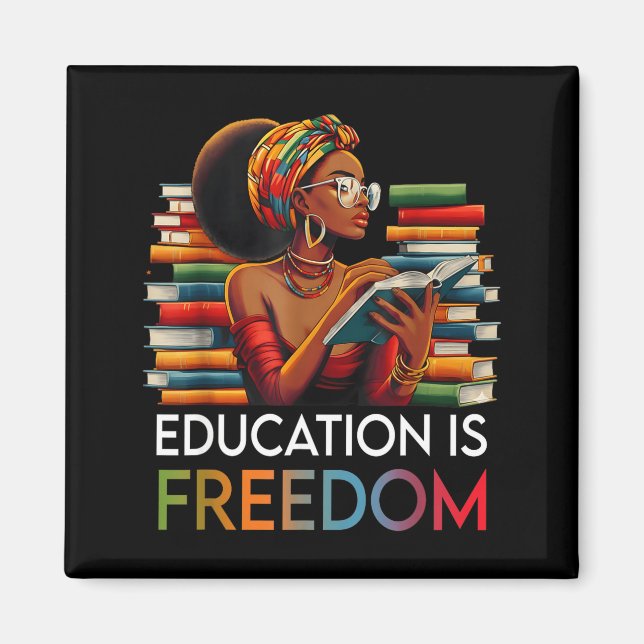 Aimant Education Is Dom Black Teacher Books Black History (Devant)