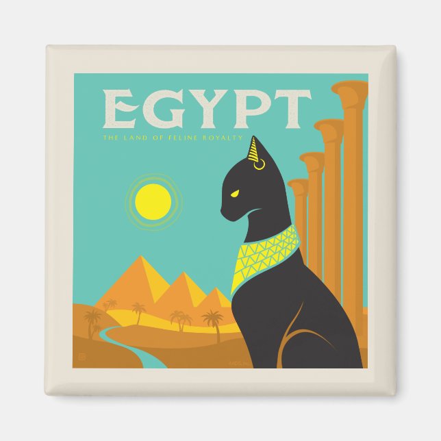 Aimant Égypte | Terre du Pourcentage Feline (Devant)