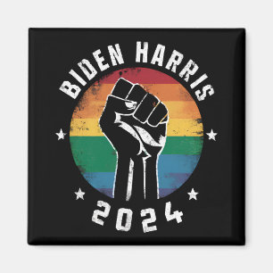 Aimant Élection Biden Harris 2024 LGBT Arc-en-ciel Fierté