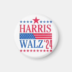 Aimant Élection de vintage Harris et Walz 2024
